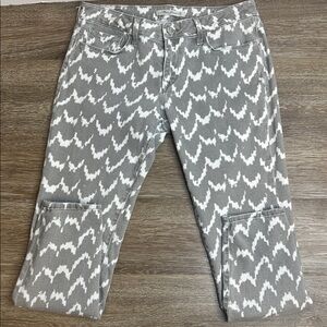 Mavi Alexa Mid-Rise Skinny Ankle Jeans – Gray & White Pattern Size 29